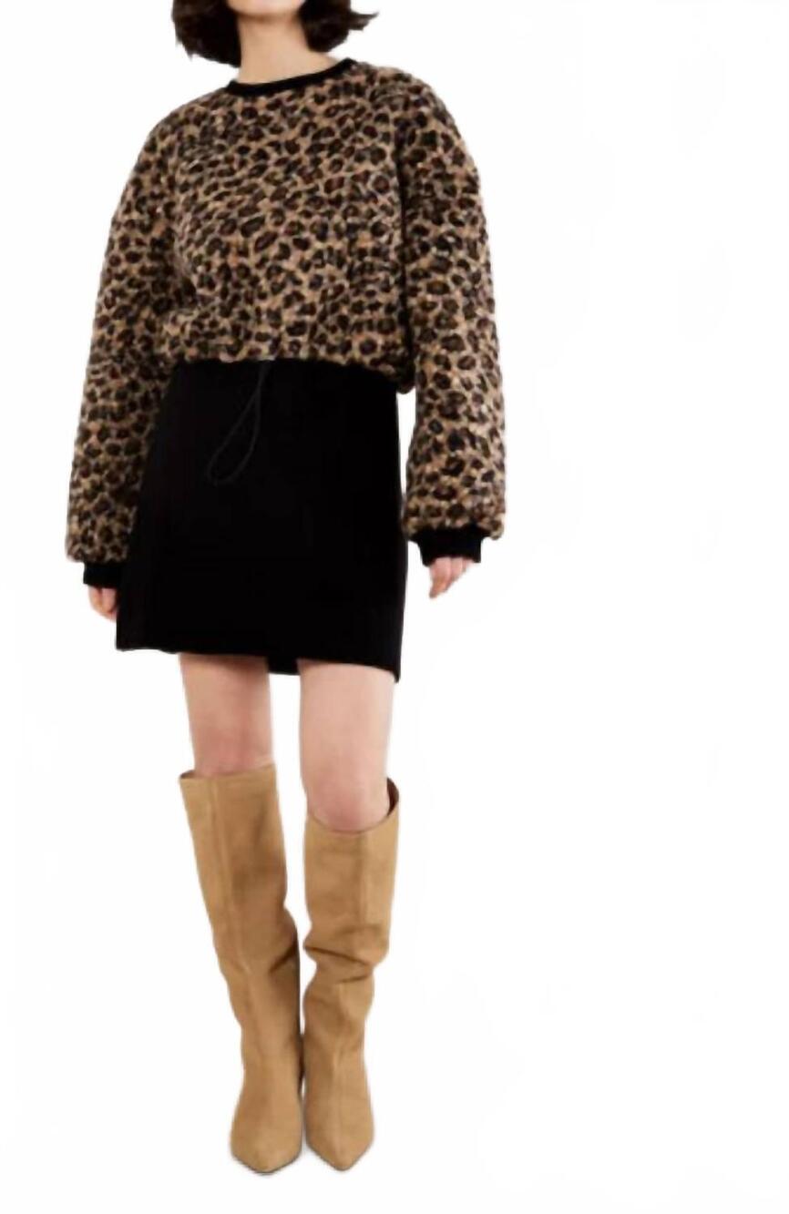 NEW APRICOT leopard boucle jumper in brown